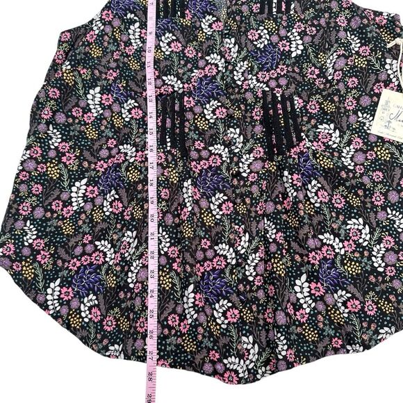 NWT Caffe Marrakech Size M Floral Print Button Front Sleeveless Collar Blouse - Picture 10 of 11
